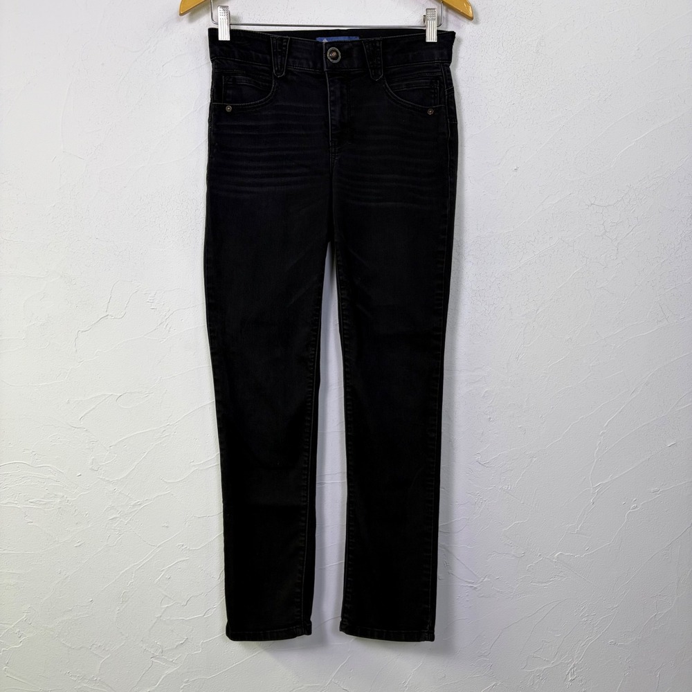 Democracy Straight Jeans Women 2P Black Denim Ab Solution Stretch Casual